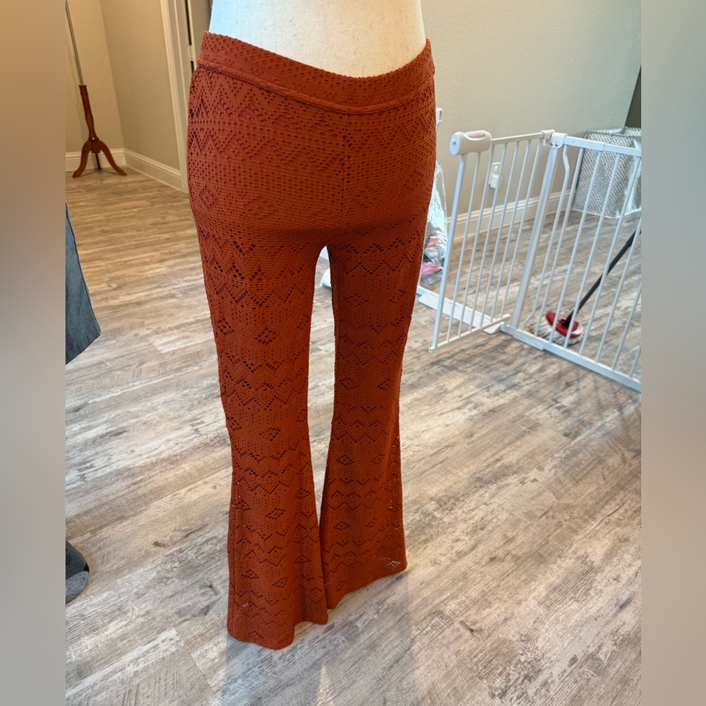 Rust Boho Flare Pants- NEVER worn